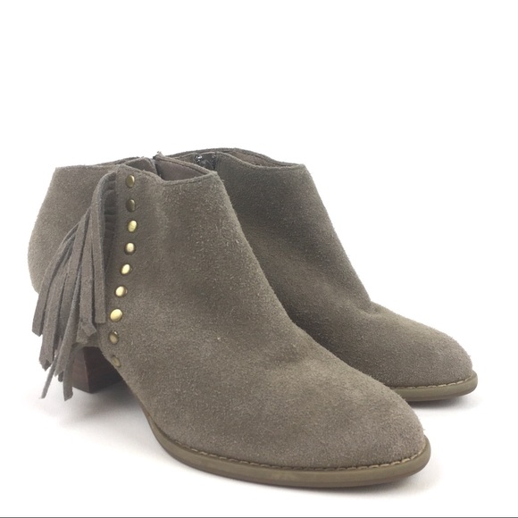Vionic tan suede fringe boot faros leather comfort - Picture 2 of 6
